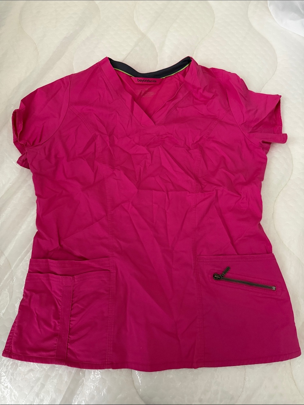 koi Hot Pink V-Neck Medical Scrub Top